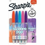 Sharpie Fine Electro Pop Permanent Marker - Assorted Colours - Pack of 5