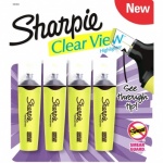 Sharpie Clear View Highlighter, Chisel Tip - Fluorescent Yellow - Pack of 4