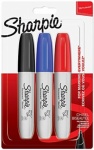 Sharpie Permanent Markers, Chisel Tip - Assorted Standard Colours - Pack of 3