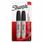 Sharpie Permanent Markers, Chisel Tip - Black - Pack of 2