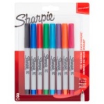 Sharpie Permanent Markers, Ultra-Fine Tip - Assorted - Pack of 8