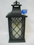 Premier 27cm Lantern With Flicker LED Candle - Black
