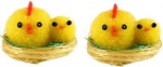 EASTER CHICK & BABY YELLOW ON NEST 3 X 4CM