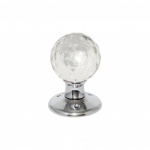 Glass mortice knobs Ball CP