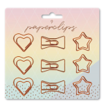 STAT,9 SHAPED PAPERCLIPS - ROSE GOLD