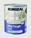 Ronseal STAYS WHITE ULTRA TOUGH WHITE MATT PAINT 750ML