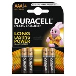 Duracell Plus Power AAA PK4 Batteries (MN2400 PLUS)
