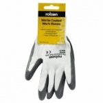 Rolson Tools Grey Nitrile Coated Work Gloves Medium 60636