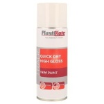PlastiKote Quick Dry High Spray 400ml White Gloss