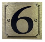 House number H&G GOLD ON BLACK 6