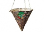 Kingfisher 12'' (30cm) Dark Rattan Cone hanging basket