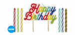 Happy Birthday Party Cake Candle Set Rainbow Colours