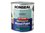 Ronseal 10 Year Weatherproof Wood Paint 750ml Satin Gloss 2in1 No Primer Needed