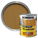 Ronseal Quick Drying  Woodstain Satin Exterior Natural Oak 750ml