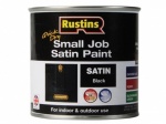 Rustins QD satin small job Black paint 250ml (SPBLW250)
