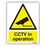 Stick On 50mm x 200mm 'Warning CCTV Cameras Operate on this Site'
