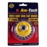 Am-Tech 80mm Twist Knot Wire Wheel F3360
