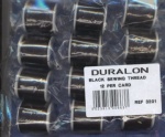 Duralon Black Sewing Thread Card of 12 (3224)
