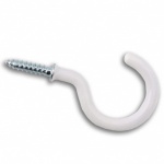 38mm Cup Hooks Plastic Covered White pk4 (S6303)