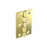 100mm  Double Steel Washered Polished Brass Hinges (S4105)