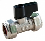 Compression Isolating Valve with Handle 15mm CP