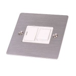 Red/Grey Flat Brushed Satin Stainless Steel 13A Switched Connection SS48W