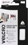 VELCRO Brand Heavy Duty Stick On Strips, 50 mm x 100 mm - White, Pack of 2