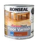 Ronseal Diamond Hard Floor Varnish Satin  Rich Mahogny 2.5Ltr