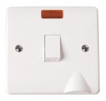 Red/GreyFlat Brushed Satin Stainless Steel 20A DP Switch With Neon SS23W