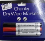 3 Chunky Dry Wipe Markers