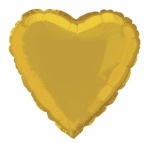 18'' PKG Heart Gold Foil Balloon