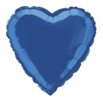18'' PKG Heart Royal Blue Foil Balloon