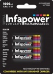 InfaPower 4 x AAA 1000MAH Rechargeable Battery