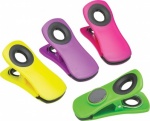 Kitchen Craft Magnetic Memo Clips 4pk Rubber Grips Asst. Col.