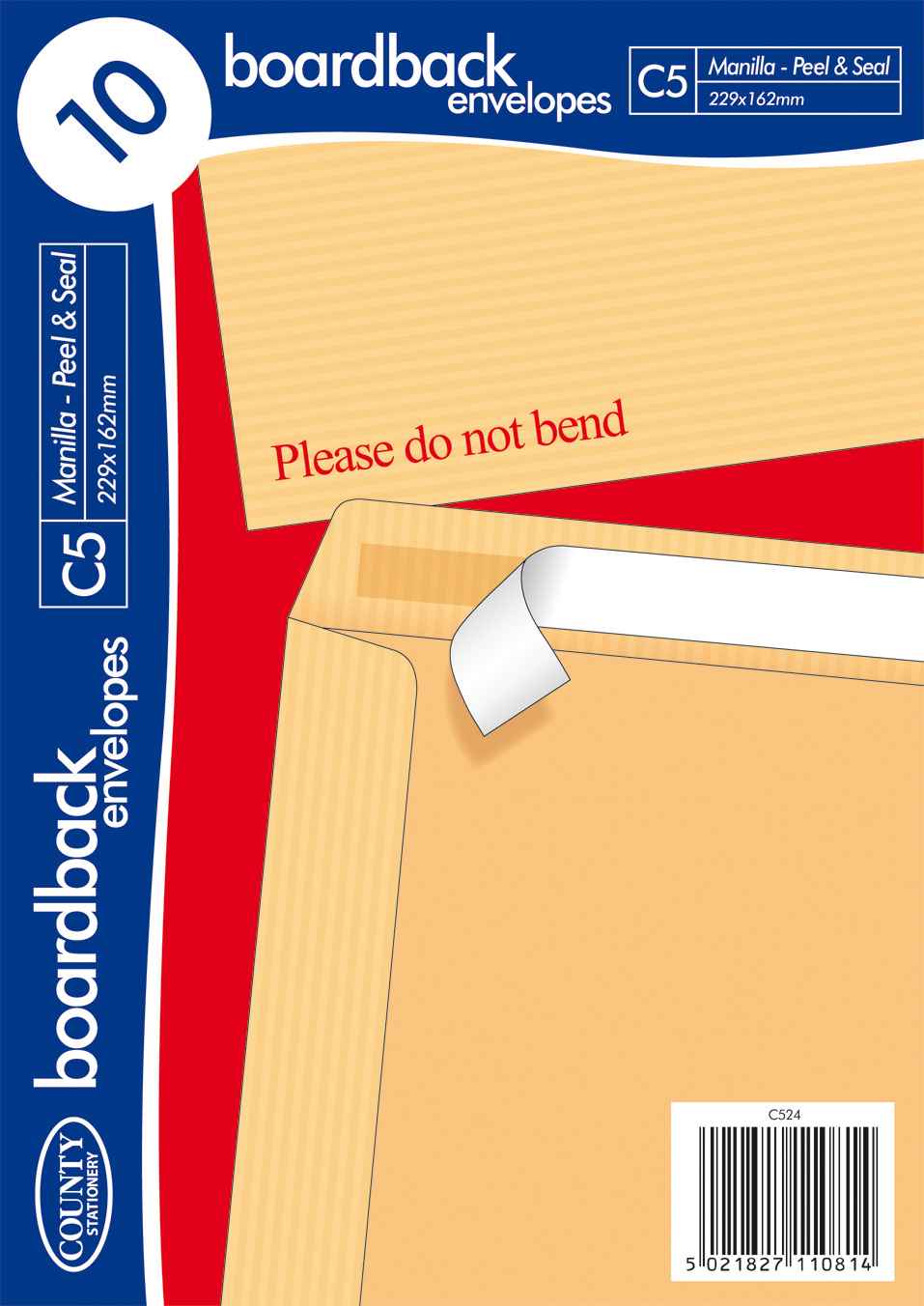 C4 Manilla Boardback Envelopes Pk10