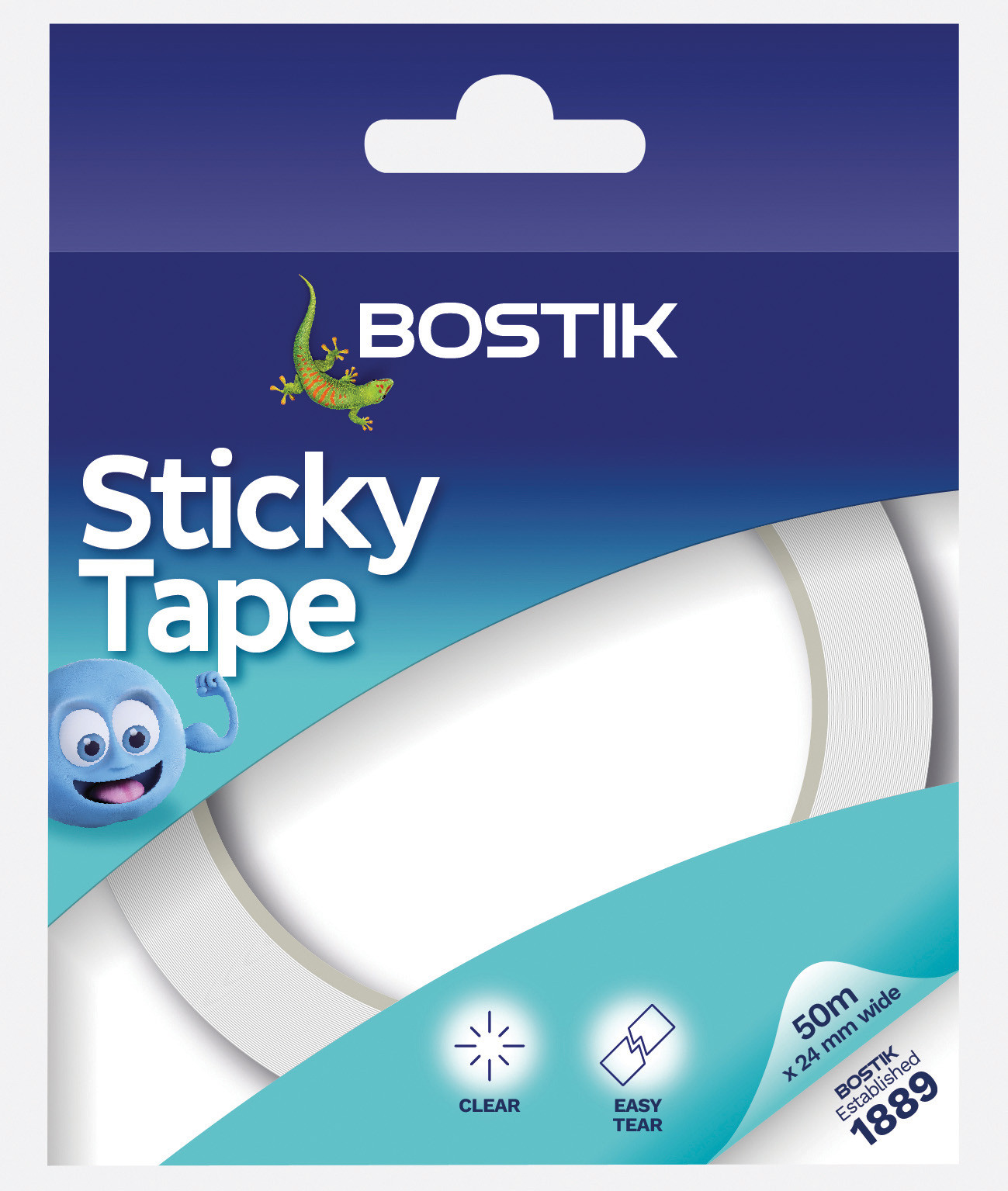 BOSTIK STICKY TAPE - EASY TEAR  CLEAR 24mm x 50mtr
