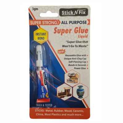 STICK  N FIX  SUPER  STRONG  SUPER GLUE LIQUID 3gm