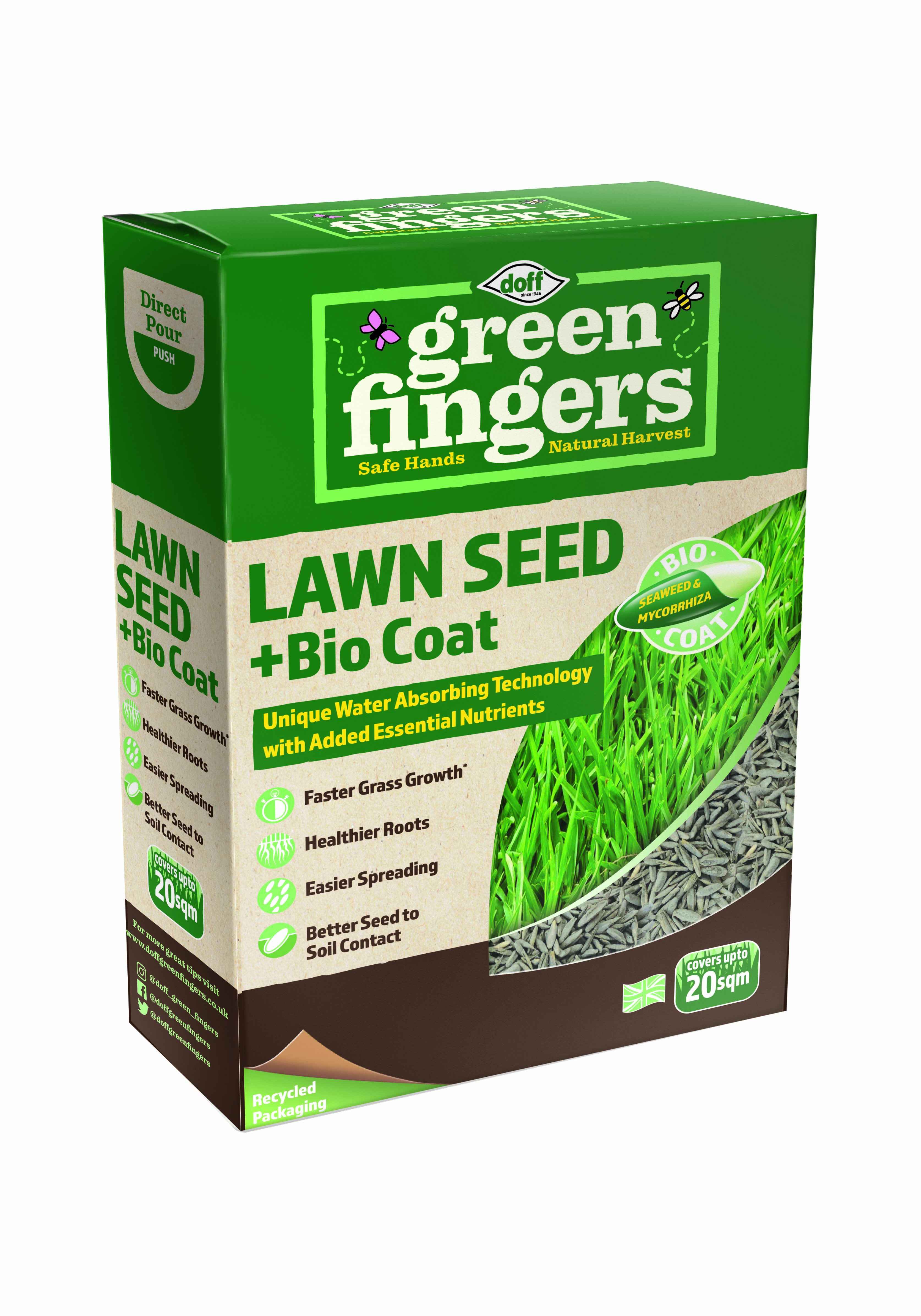 DOFF  Greenfingers Lawn Seed + Bio Coat 500g
