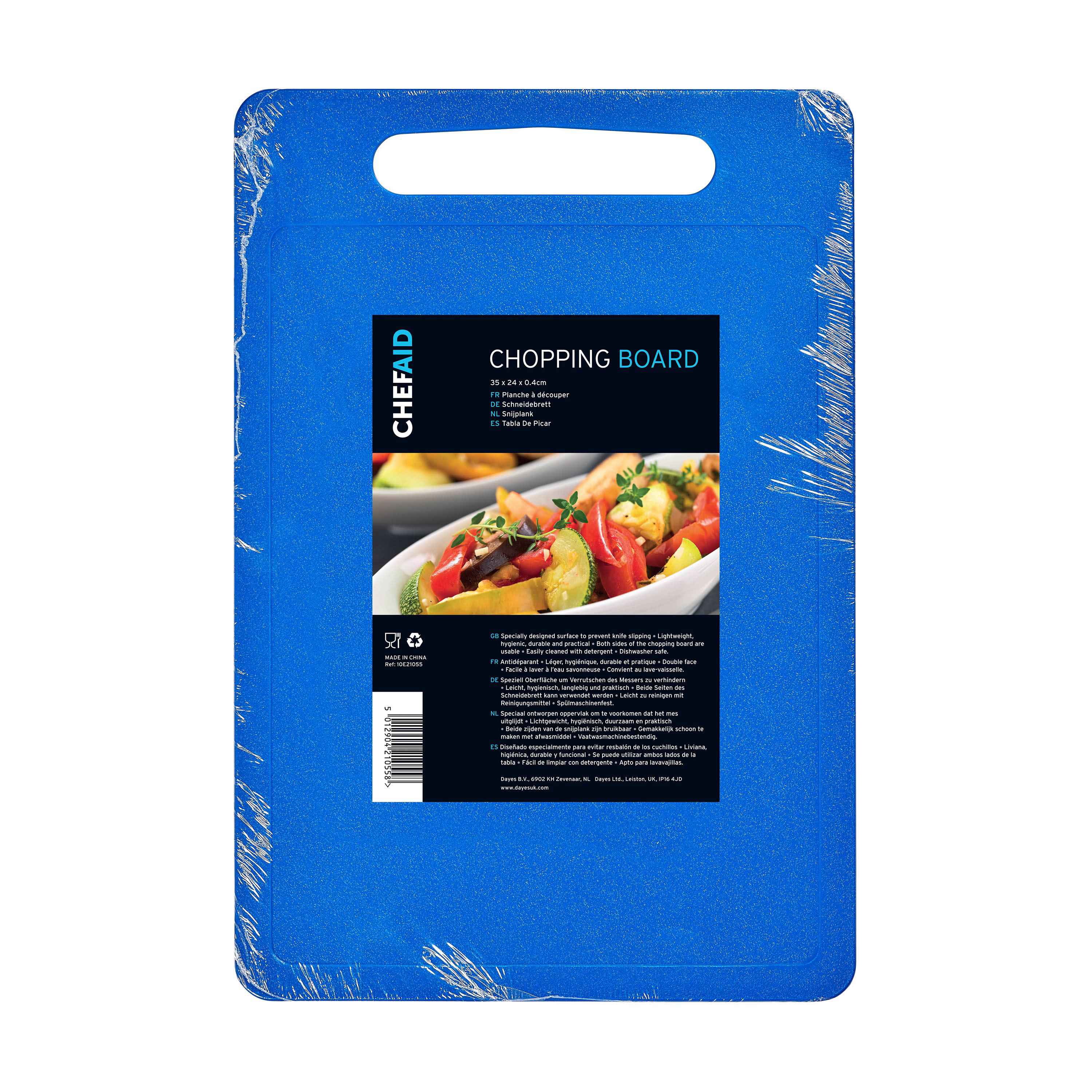 Chef Aid Blue Poly Chopping Board 35 x 25 x 0.4 cm