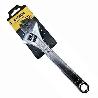 Loc-tech 10'' Adjustable Wrench Drop Forged, Chrome Plated