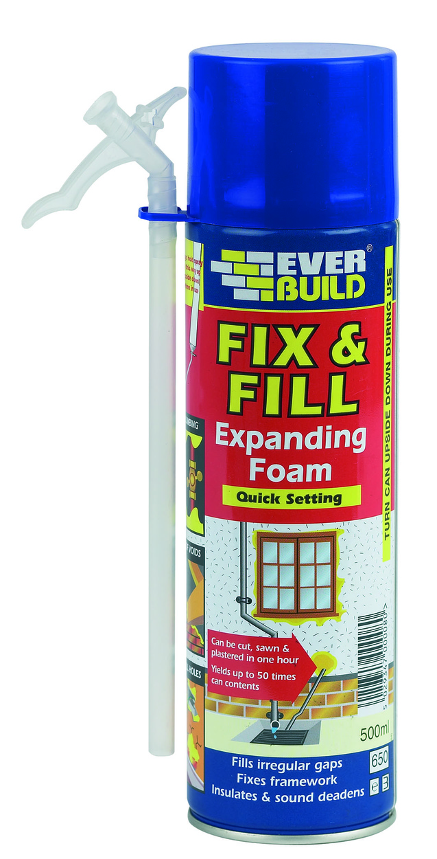 Everbuild Fix& Fill Expanding Foam 500ml ( NO RETURNS FOR MISSING STRAWS)