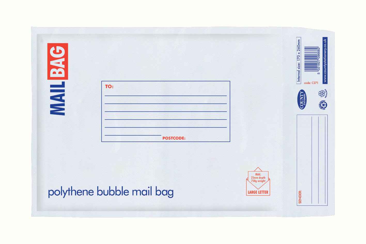 Polythene Bubble Bags Small