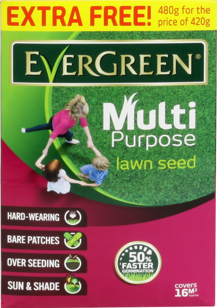 Evergreen Grass seed Multi-Purpose Extra Free 480g (Replaced with 119613 ,5010272184754 )