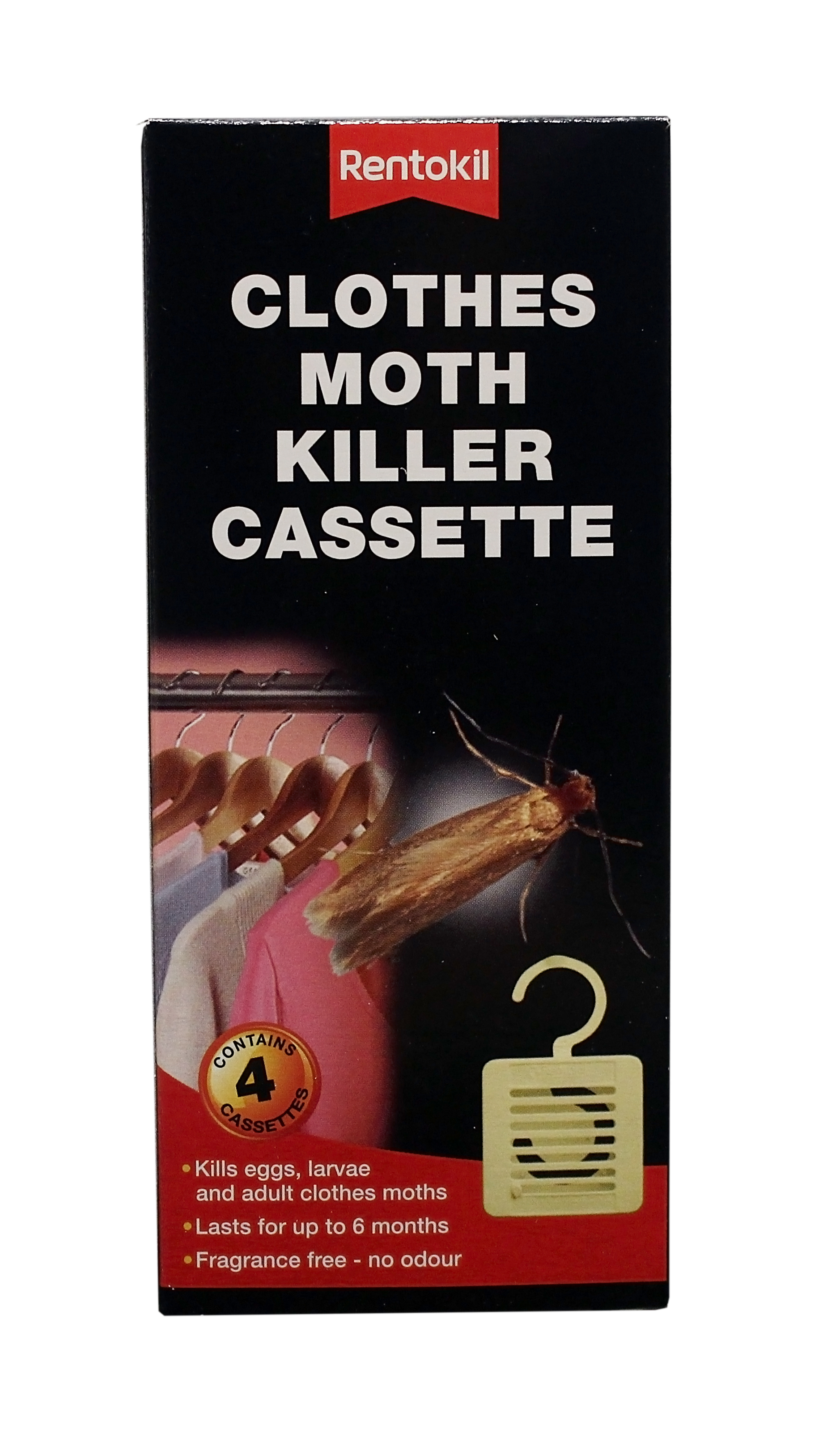 Rentokil Clothes Moth Killer Cassette 4pk   OOS