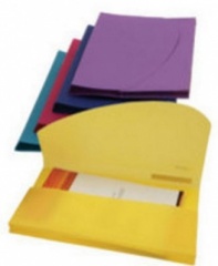 **Discontinued** Rapesco Polypropylene Wallet - Bright Solid Colours Asstd. Foolscap Pk5