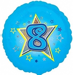 18'' Standard Holographic Foil Balloon : Blue Star 8