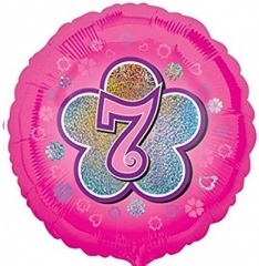 18'' Standard Holographic Foil Balloon : Pink Star 7