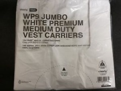 Super Lion White Jumbo White Premium Medium Duty Vest Carrier Bags Pk100 300x470x570mm (WP9)