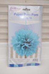 40cm Paper Pom Pom Blue