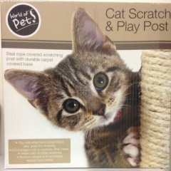 Square Sisal Cat Post-On-Board